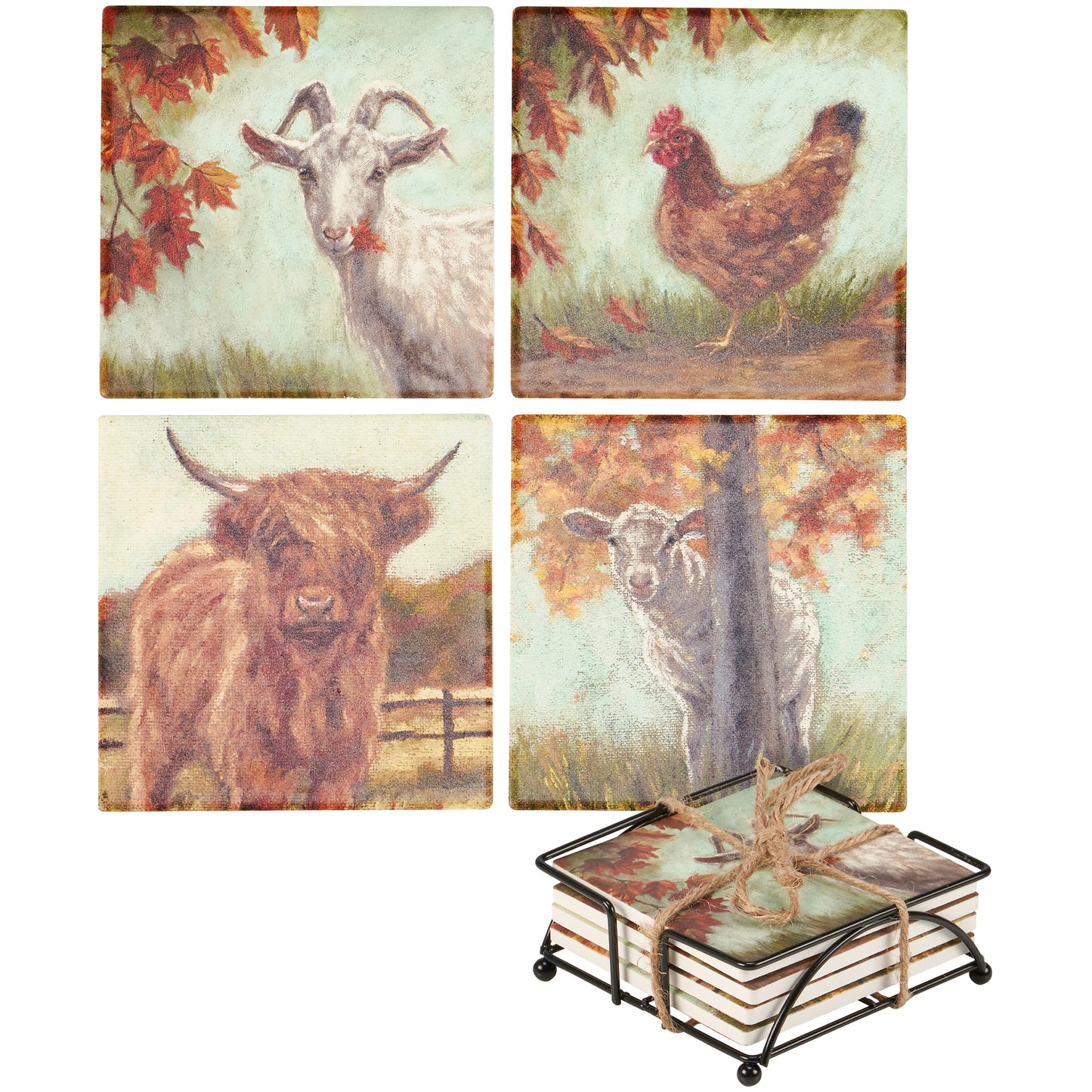 Farm Theme Coaster Set
