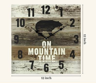 Wood Bear Wall Clock