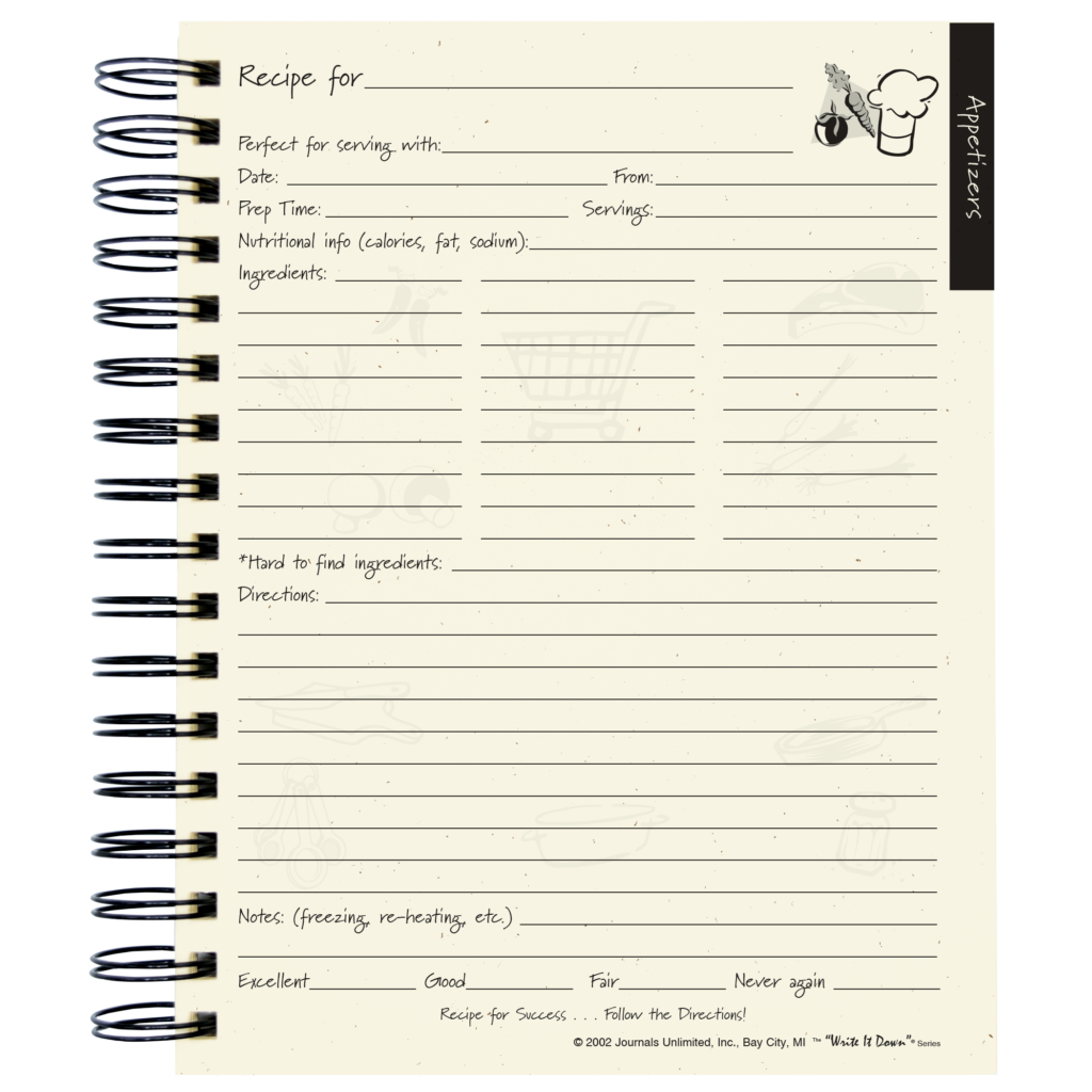 Write it Down Recipe Journal