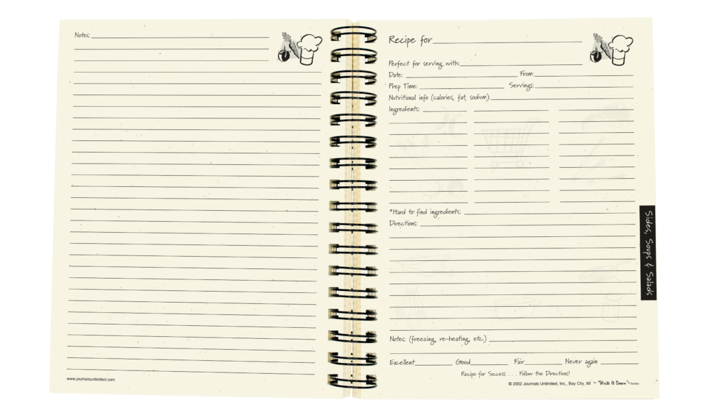 Write it Down Recipe Journal