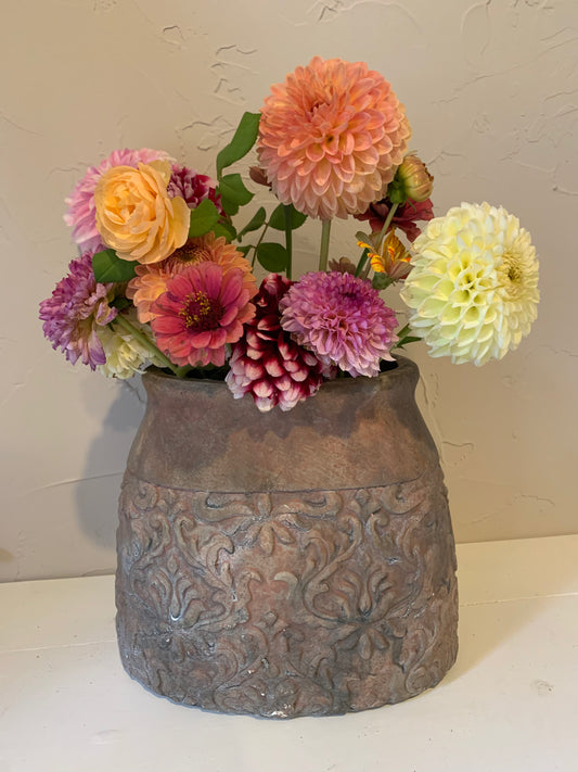 Distressed Terra Cotta Oval Planter