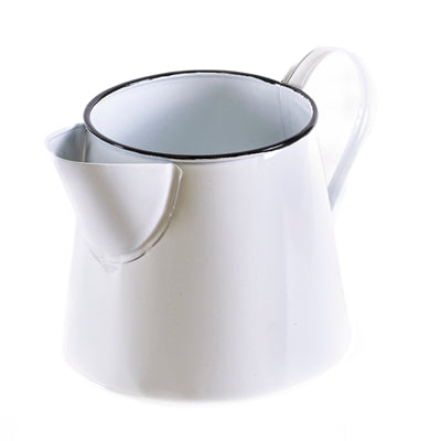 White Enamel Decorative Pitcher