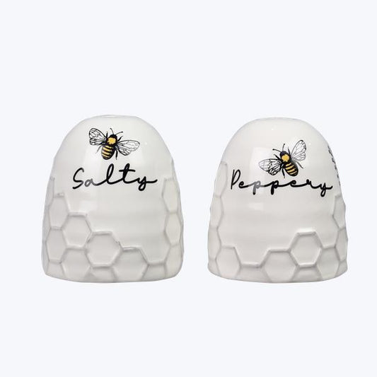 Honey Bee Ceramic Salt and Pepper Shaker Set