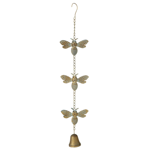 Patina Gold Bee Bell Wind Chime