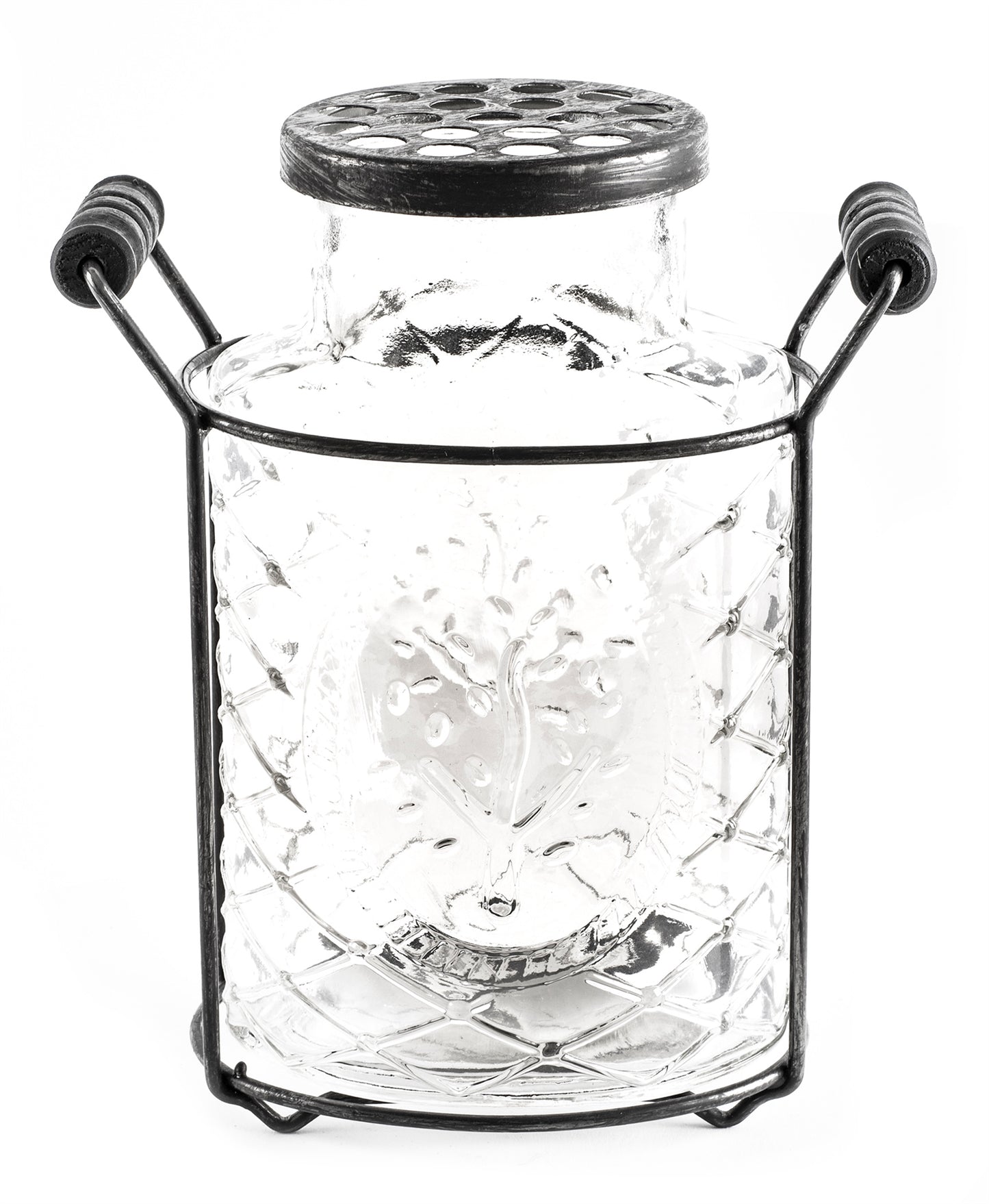 7" Glass Flower Jar with Holder